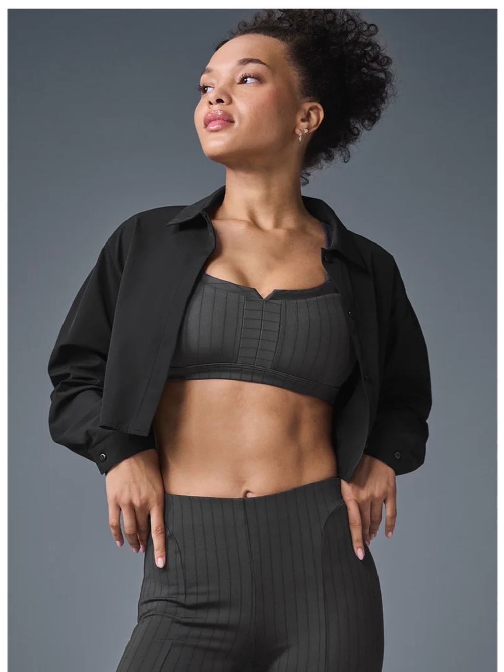 ALO Cropped Take Me Out Button Up